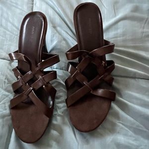 Womens, NWOT, never worn, sandals, brown, high heel, great shape, size 9